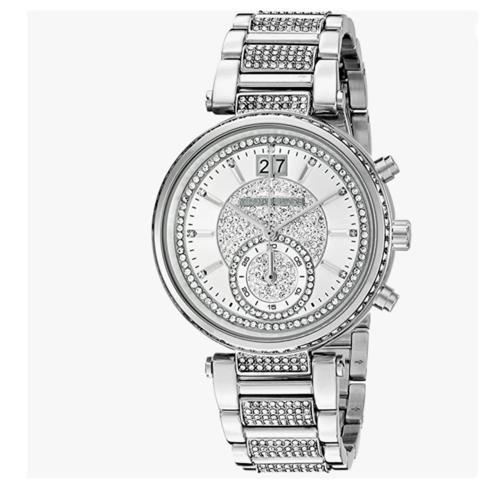 SALE 🔥Michael Kors Sawyer Silver Tone Watch Mk 6281